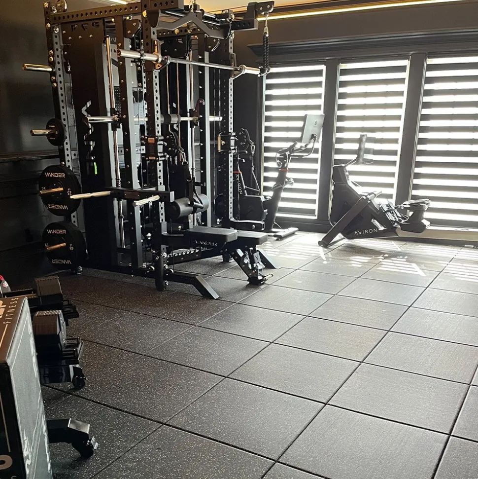 Action Sport Rubber Gym Tile 10% Color 1 Inch x 2x2 Ft.