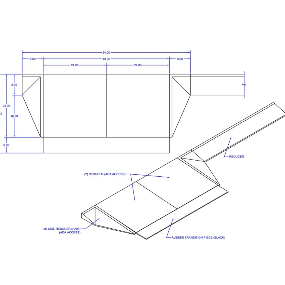 ADA Access Ramp Kit for dBTile and Max Playground Black 2.5 Inch x 5.3x2.5 Ft.