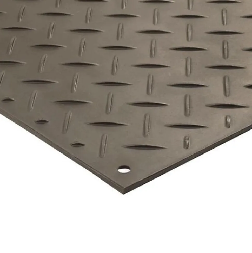 AlturnaMats Ground Protection Mats Black 1/2 Inch x 4x8 Ft. Diamond/Diamond