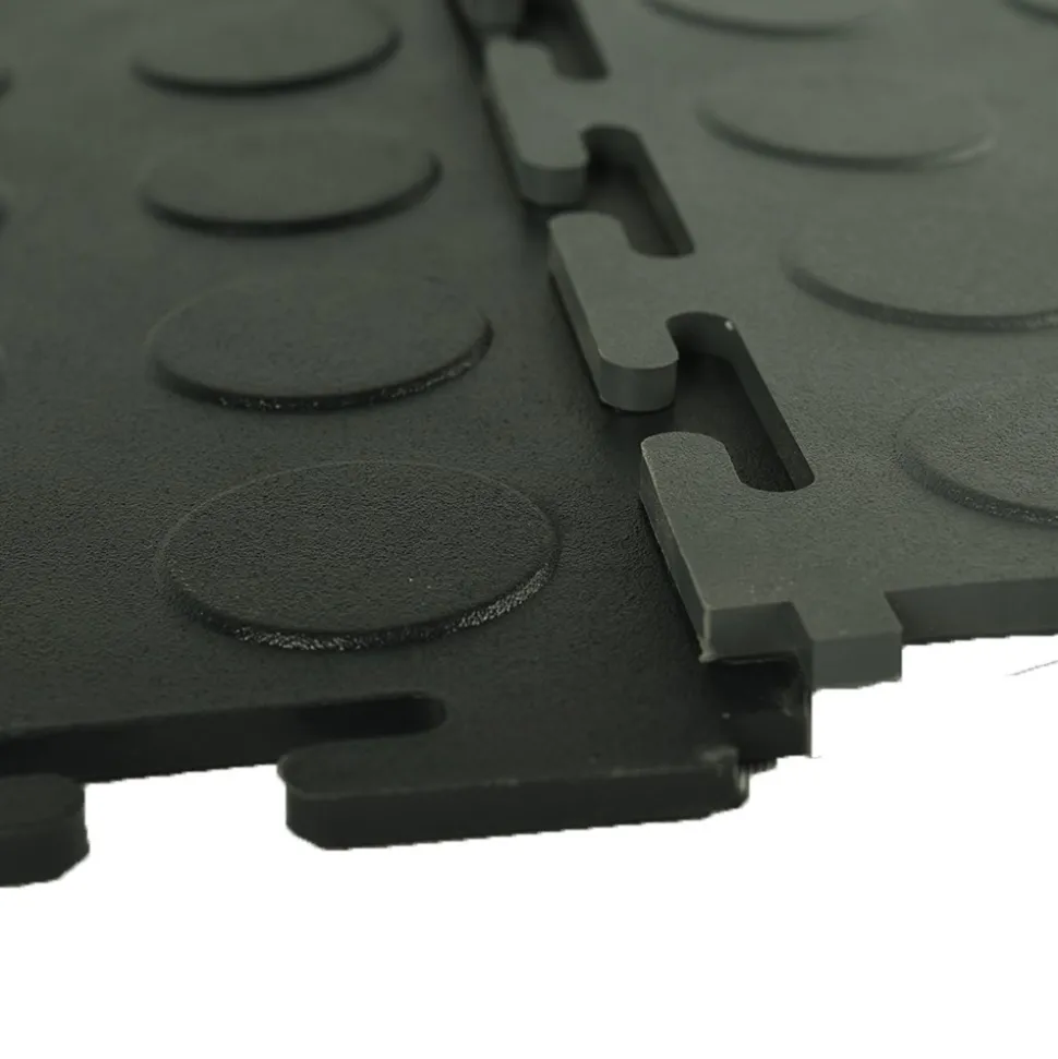 Coin Top Home Floor Tile Black or Dark Gray 5 mm x 20.5x20.5 Inches 8 per Carton