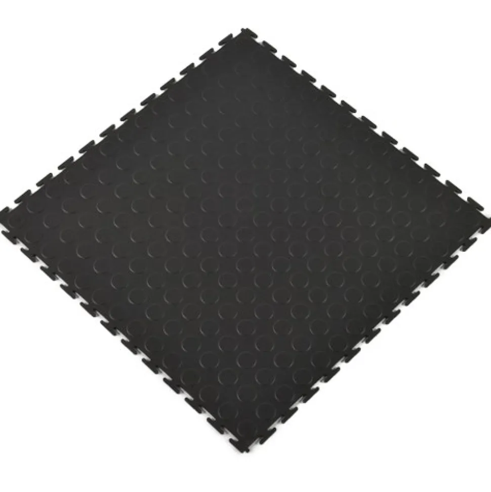 Coin Top Home Floor Tile Black or Dark Gray 5 mm x 20.5x20.5 Inches 8 per Carton
