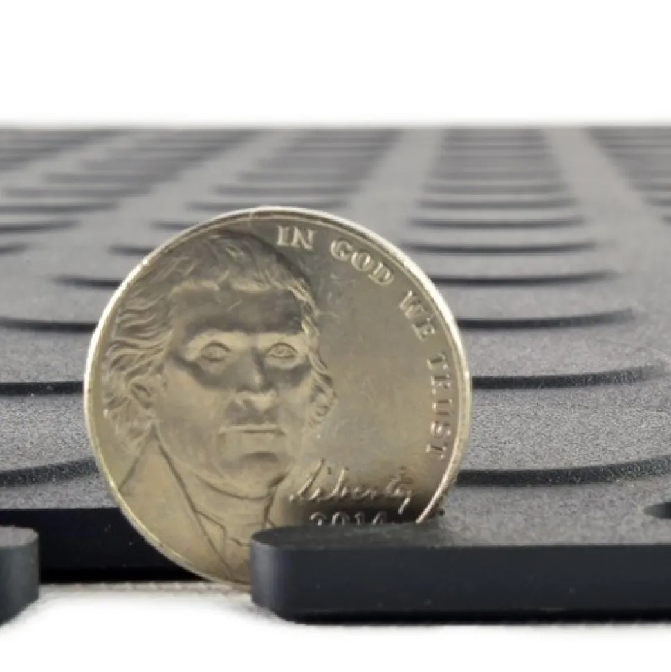 Coin Top Home Floor Tile Black or Dark Gray 5 mm x 20.5x20.5 Inches 8 per Carton