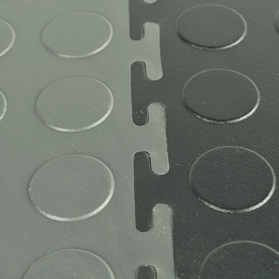 Coin Top Home Floor Tile Black or Dark Gray 5 mm x 20.5x20.5 Inches 8 per Carton