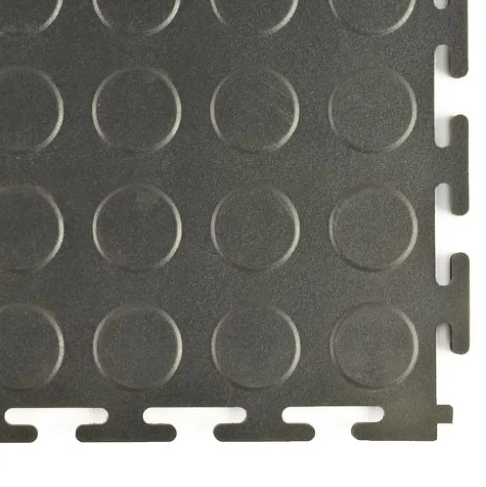 Coin Top Home Floor Tile Black or Dark Gray 5 mm x 20.5x20.5 Inches 8 per Carton
