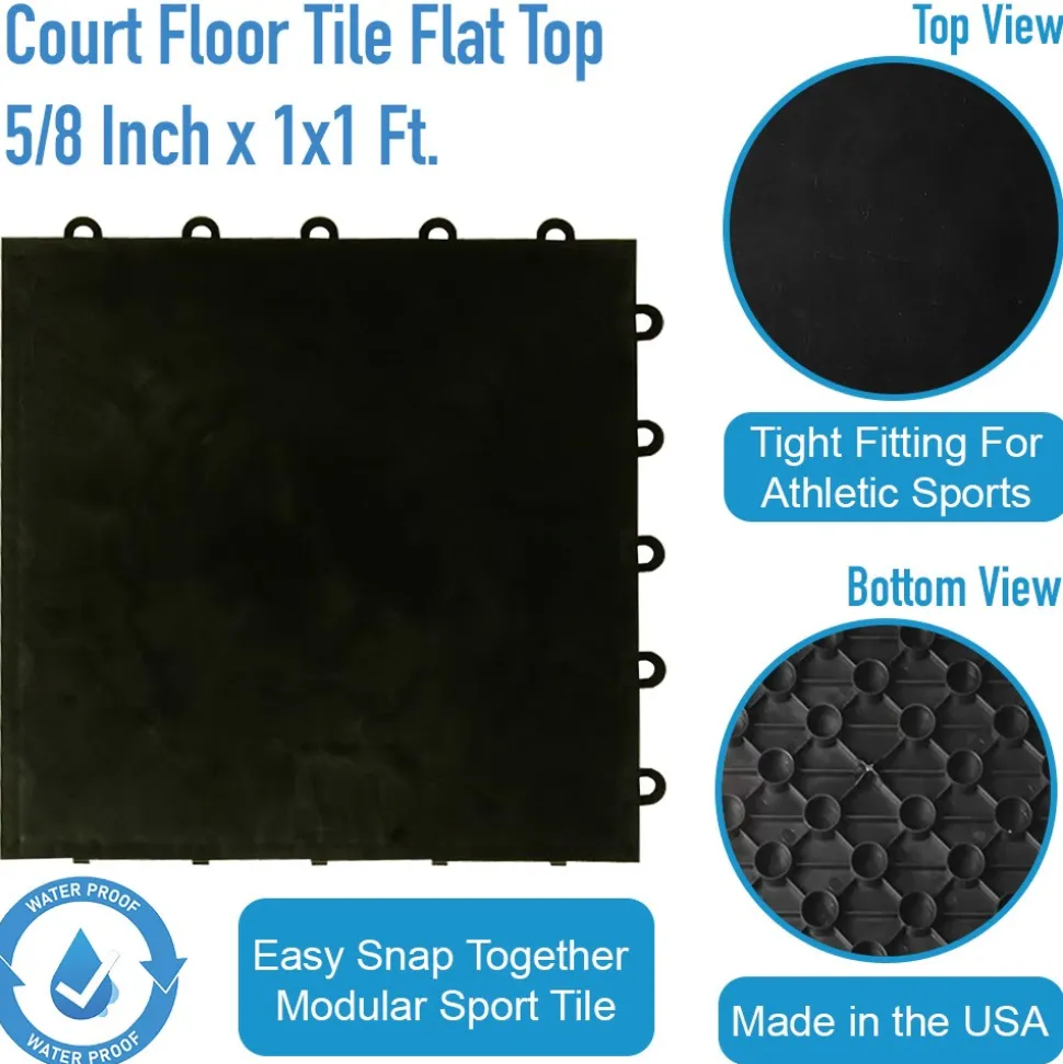 Court Floor Tile Flat Top 5/8 Inch x 1x1 Ft.