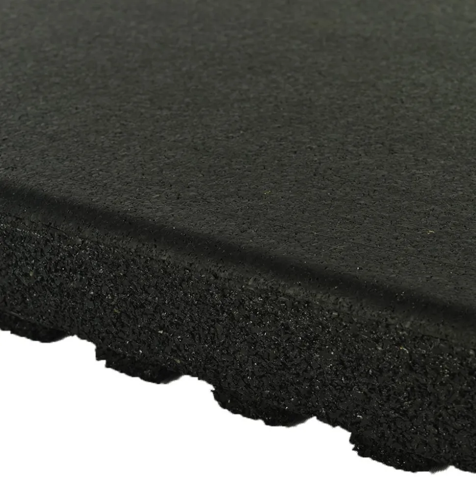 dBTile Gym Floor Tile Black 2.5 Inch x 2x2 Ft. with Quad Blok