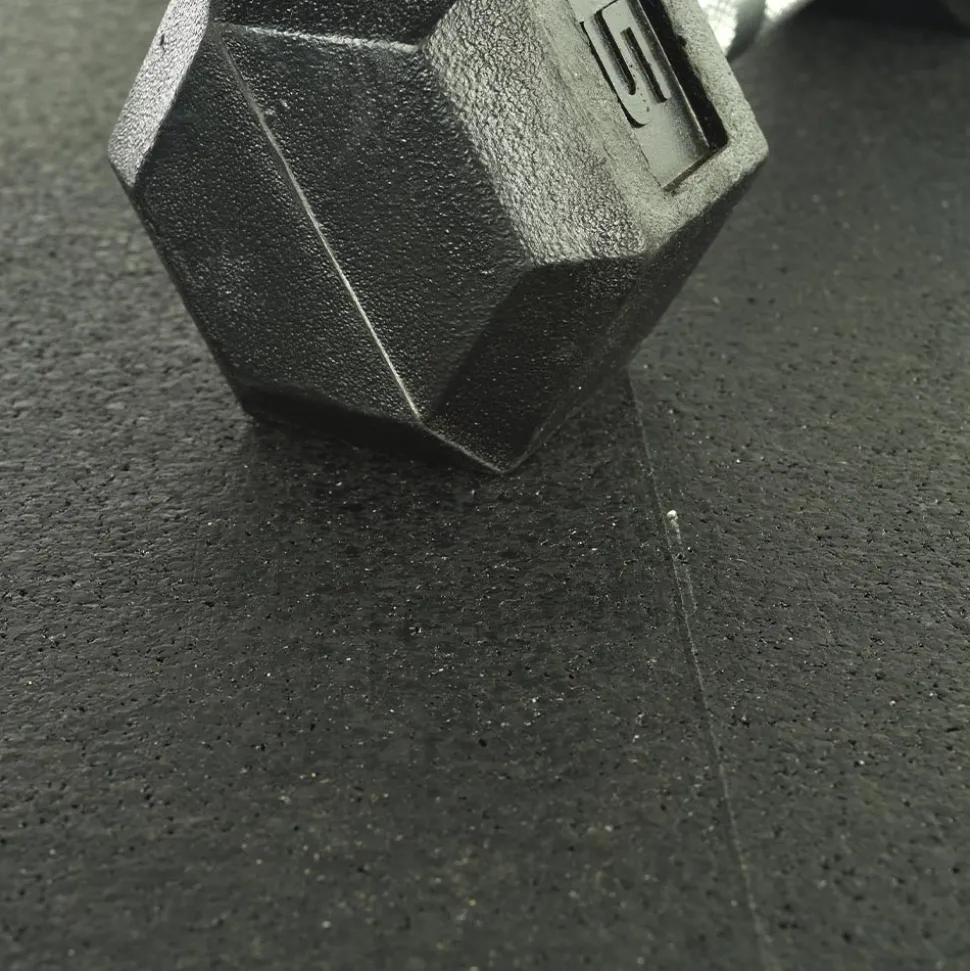 dBTile Gym Floor Tile Black 2.5 Inch x 2x2 Ft. with Quad Blok