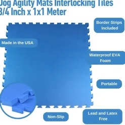 Dog Agility Mats Interlocking Tiles 3/4 Inch x 1x1 Meter