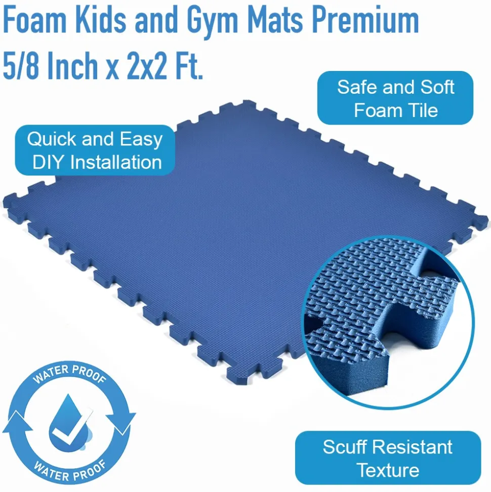 Foam Kids and Gym Mats Premium 5/8 Inch x 2x2 Ft.
