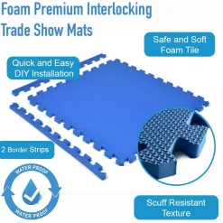 Foam Premium Interlocking Trade Show Mats 10x10 Ft. Kit