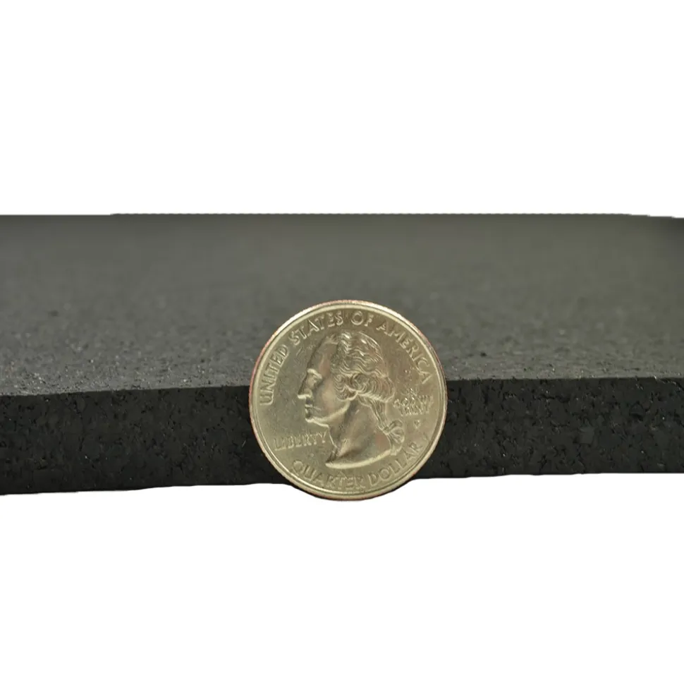 ForceFit Athletic Rolled Rubber Black 1/2 Inch x 4 Ft. Wide Per SF