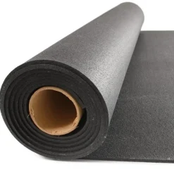 ForceFit West Athletic Rubber Flooring Roll 1/4 Inch Black 10 LF