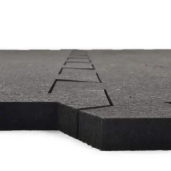 Geneva Rubber Tile Black 1/2 Inch x 3x3 Ft.