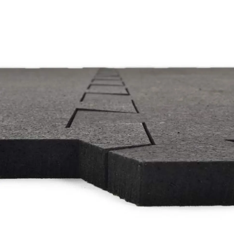 Geneva Rubber Tile Black 1/2 Inch x 3x3 Ft.