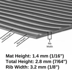 G-Floor Ribbed Tread Garage Floor Roll 1.4 mm x 8.5x22 Ft.