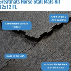 Greatmats Horse Stall Mats Kit 12x12 Ft.