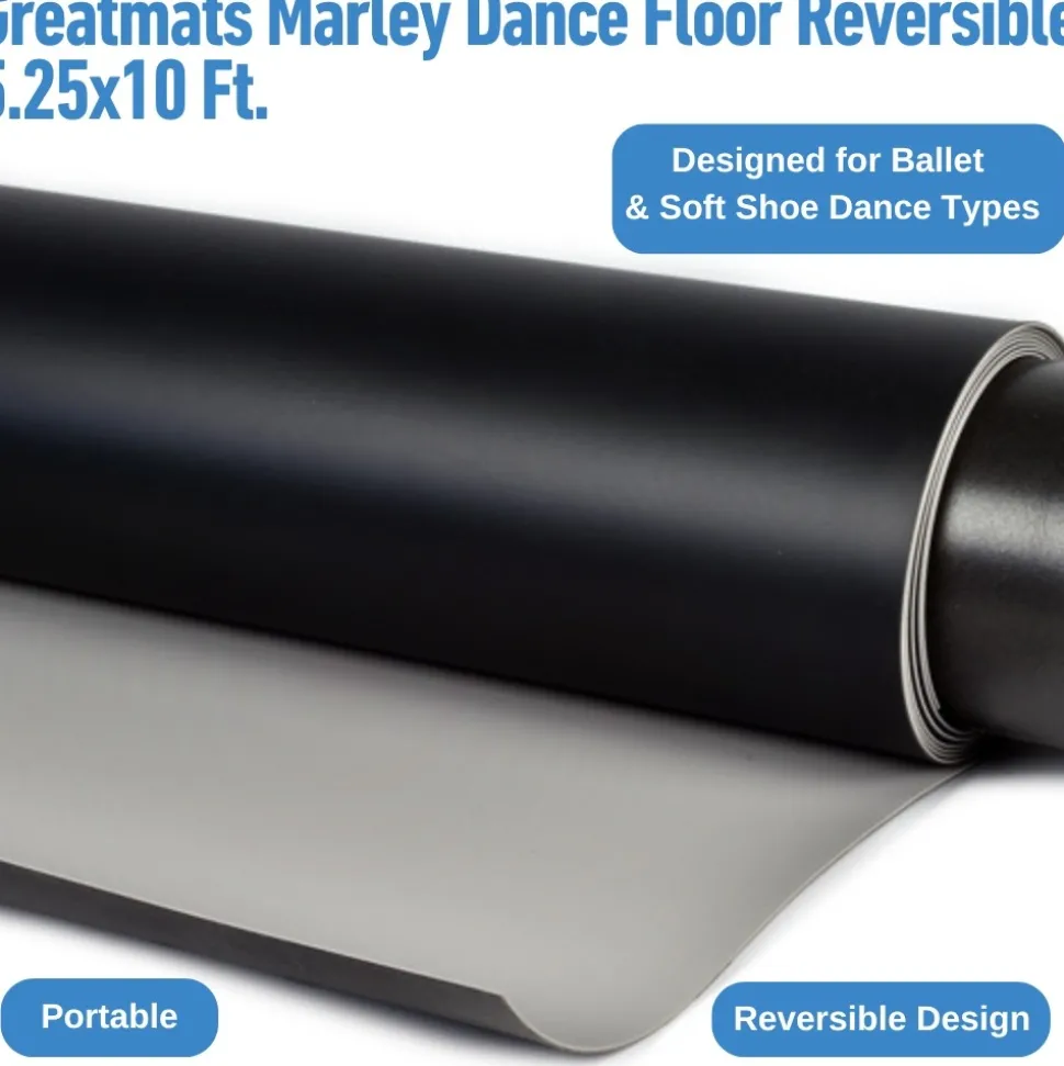 Greatmats Marley Dance Floor Reversible 5.25x10 Ft.