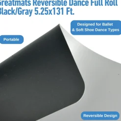 Greatmats Reversible Dance Full Roll Black/Gray 5.25x131 Ft.