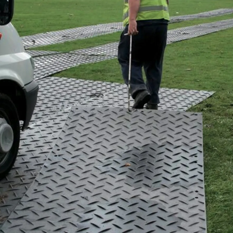 Ground Protection Mats Black 1/2 Inch x 2x8 Ft. Diamond/Diamond