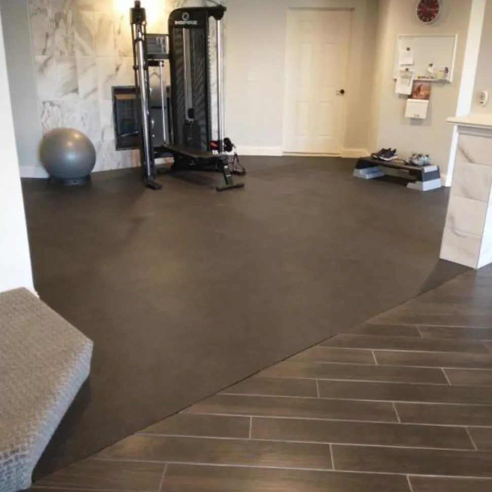 Home Gym Flooring Tile Pebble 3/8 Inch x 2x2 Ft.