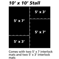 Horse Stall Mat Classic Interlocking 3/4 Inch x 10x10 Ft. Kit