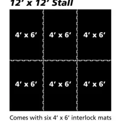 Horse Stall Mat Classic Interlocking 3/4 Inch x 12x12 Ft. Kit