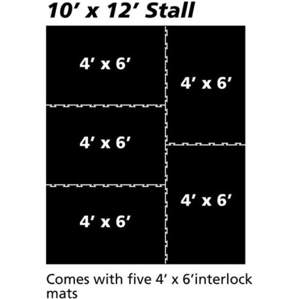Horse Stall Mat Classic Interlocking 3/4 Inch x 10x12 Ft. Kit