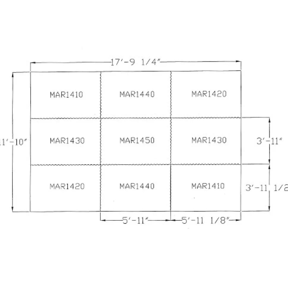 Horse Stall Mats Kit Cobblestone 3/4 Inch x 12x18 Ft.