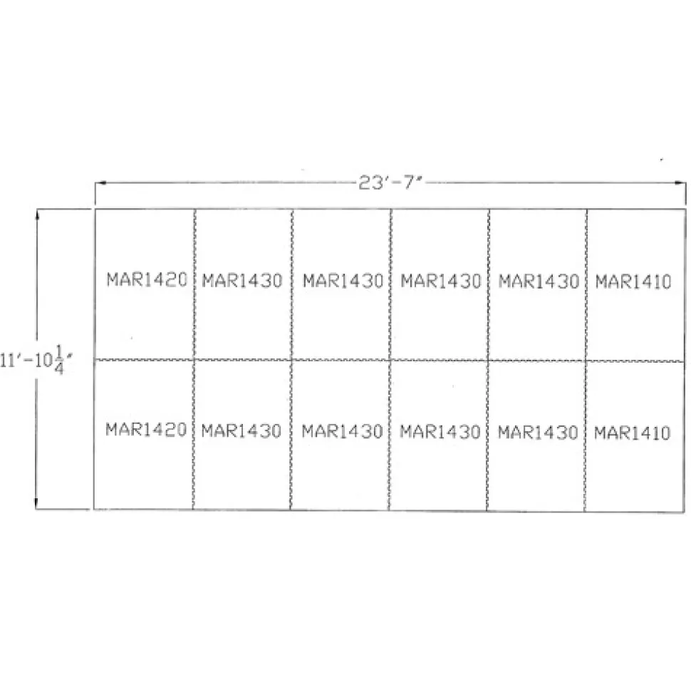 Horse Stall Mats Kit Cobblestone 3/4 Inch x 12x24 Ft.