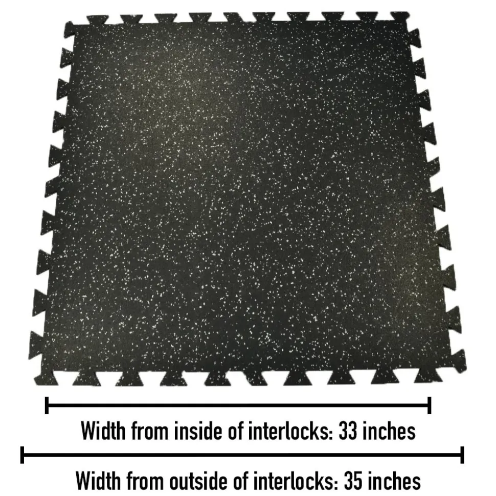 Interlocking Geneva Rubber Tile with Borders 10% Color 3/8 Inch x 35x35 Inch
