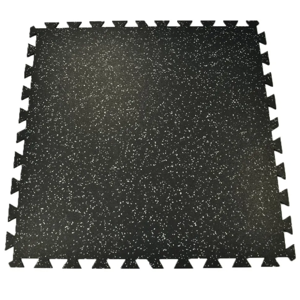 Interlocking Geneva Rubber Tile with Borders 10% Color 3/8 Inch x 35x35 Inch