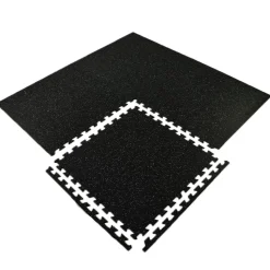 Interlocking Geneva Rubber Tile with Borders 10% Color 3/8 Inch x 35x35 Inch