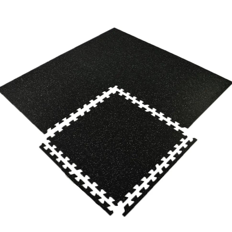Interlocking Geneva Rubber Tile with Borders 10% Color 3/8 Inch x 35x35 Inch