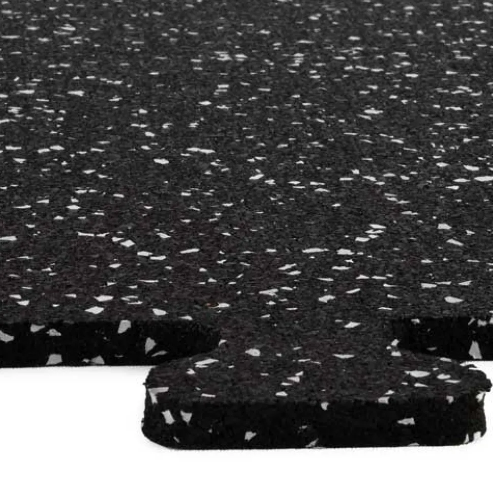 Interlocking Rubber Floor Tiles Gmats Light Gray 3/8 Inch x 2x2 Ft.