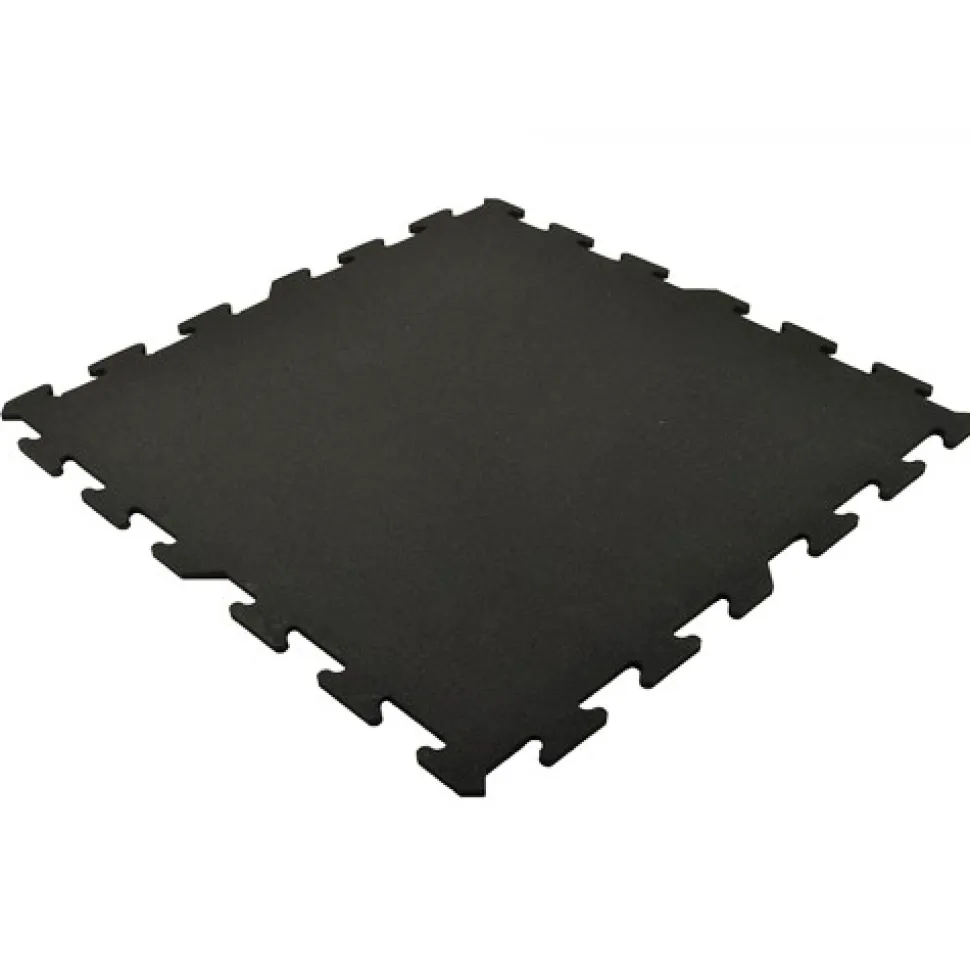 Interlocking Rubber Floor Tile Black 8 mm x 2x2 Ft.