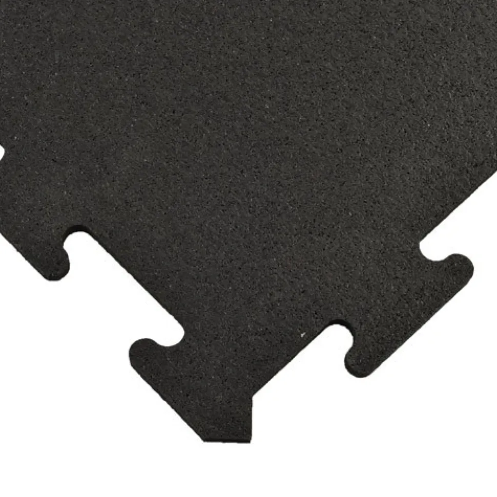 Interlocking Rubber Floor Tile Black 8 mm x 2x2 Ft.