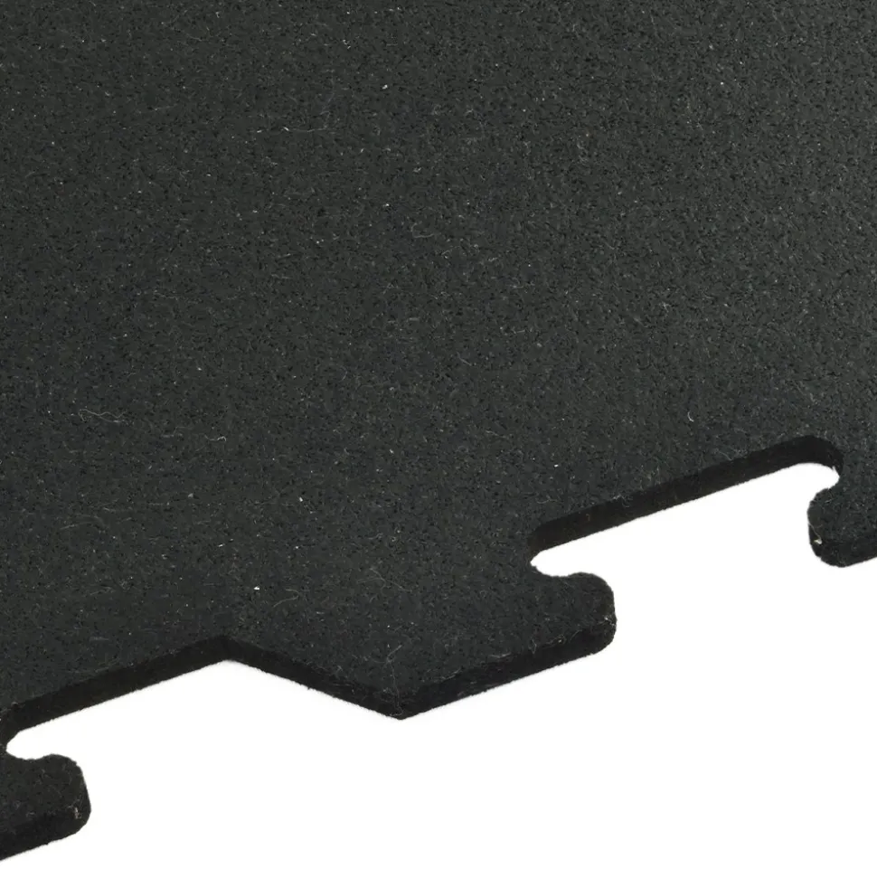 Interlocking Rubber Tile Black 8 mm x 23x23 Inch Eureka