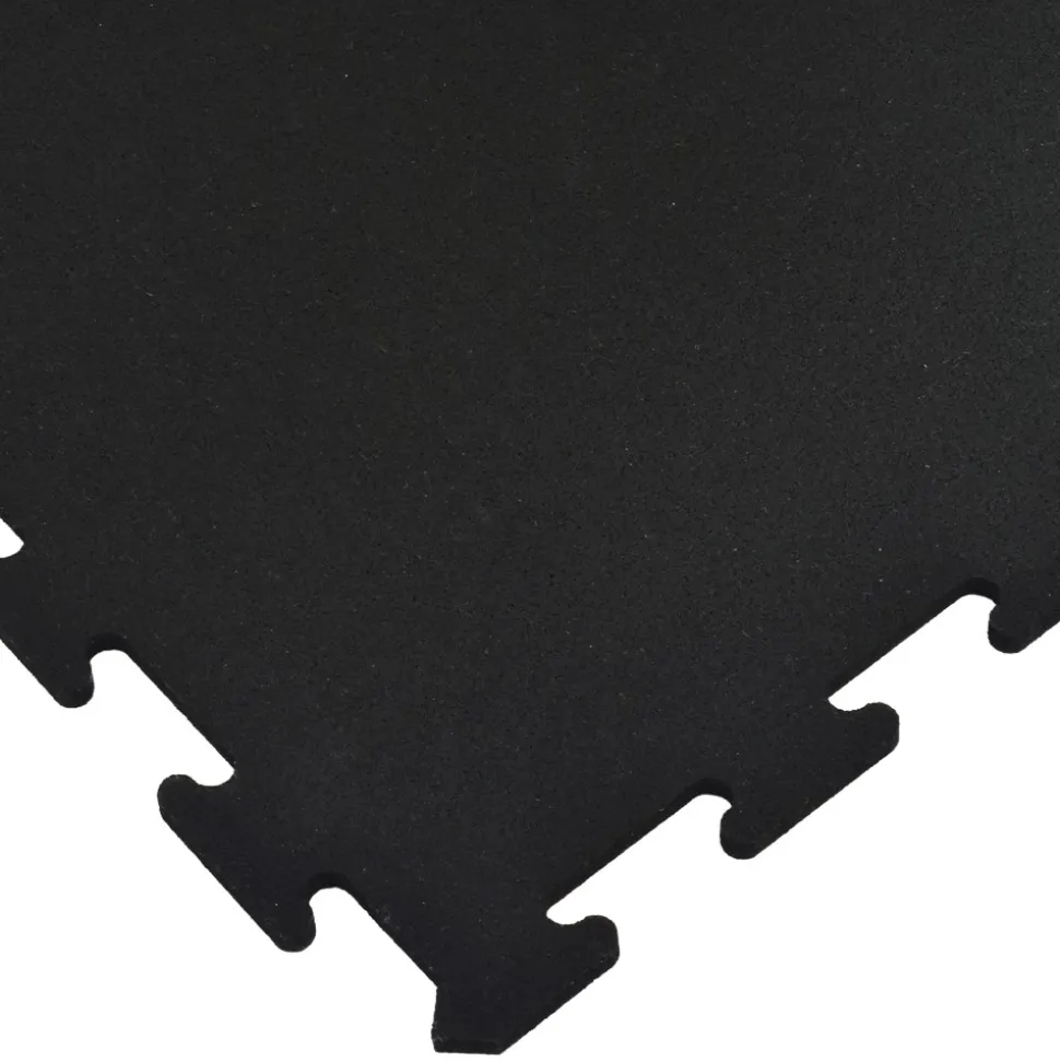 Interlocking Rubber Tile Black 8 mm x 23x23 Inch Eureka