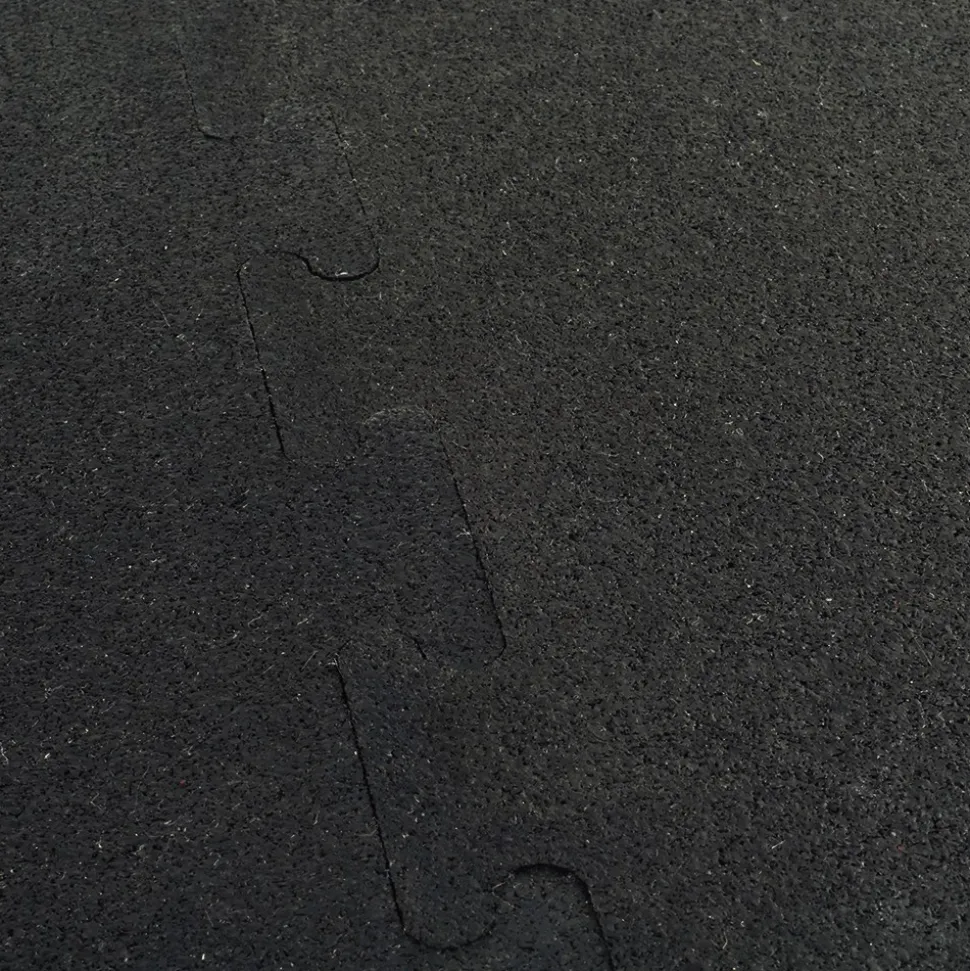 Interlocking Rubber Tile Black 8 mm x 23x23 Inch Eureka