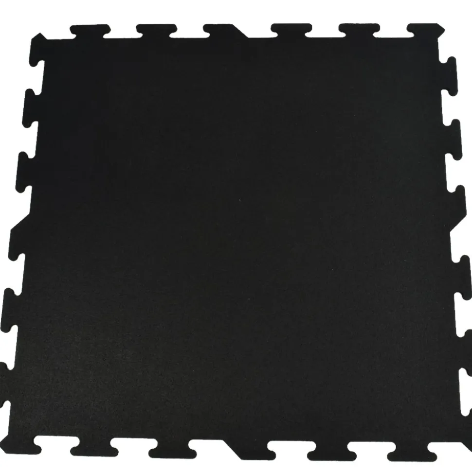 Interlocking Rubber Tile Black 8 mm x 23x23 Inch Eureka