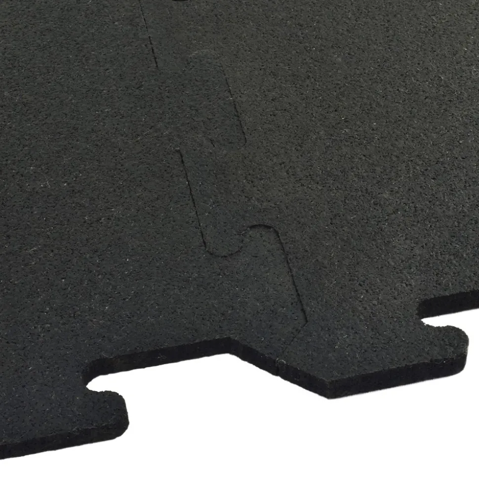 Interlocking Rubber Tile Black 8 mm x 23x23 Inch Eureka