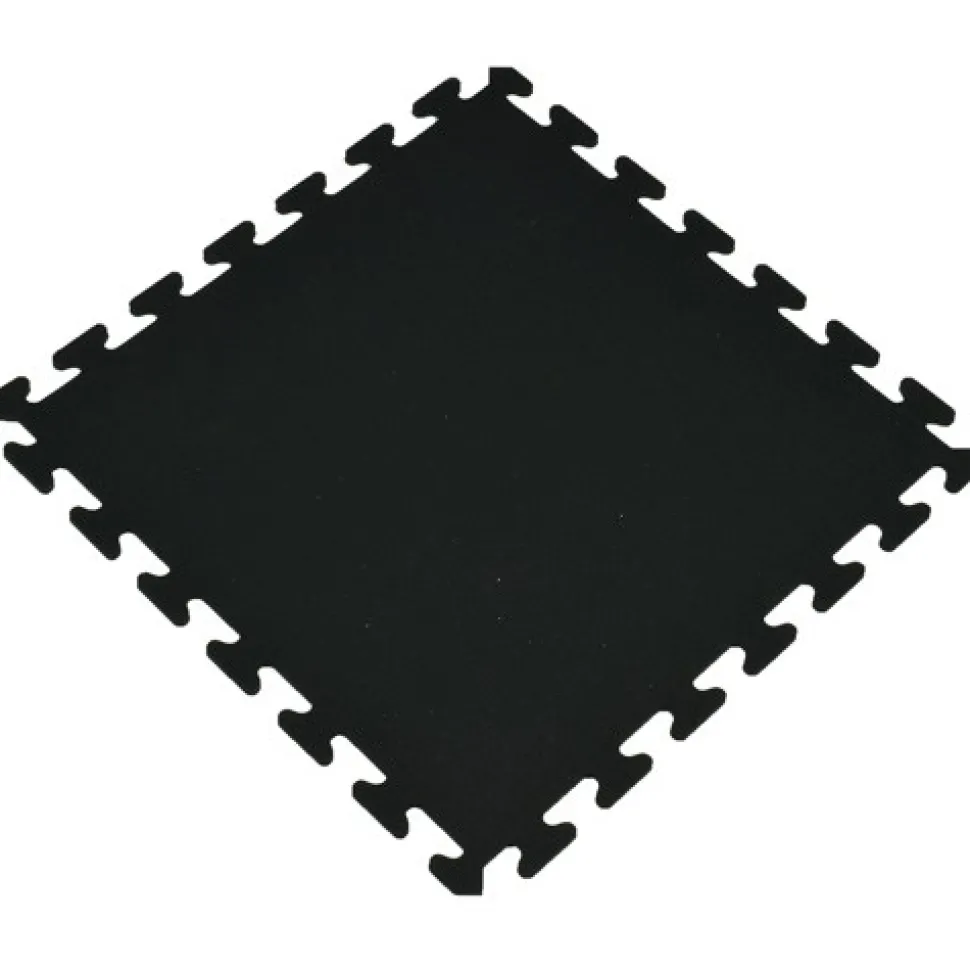 Interlocking Rubber Tile Gmats Black 3/8 Inch x 2x2 Ft.