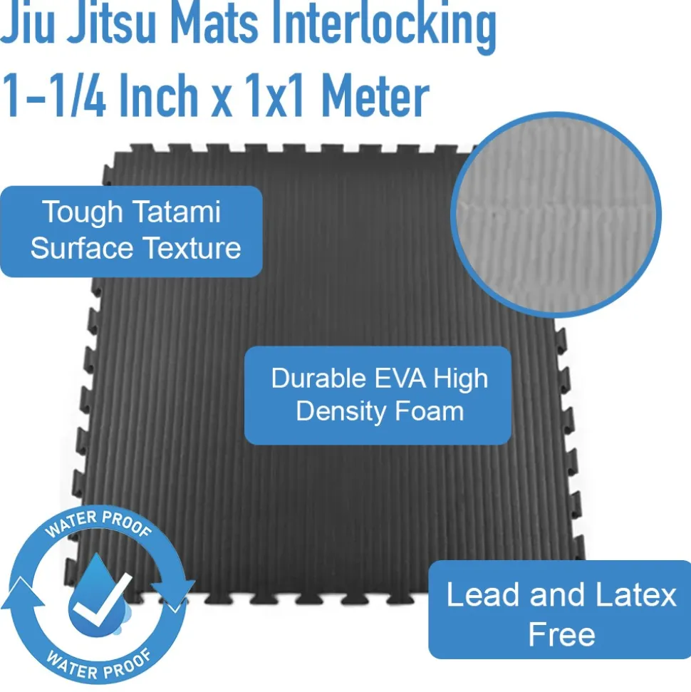 Jiu Jitsu Mats Interlocking 1-1/4 Inch x 1x1 Meter
