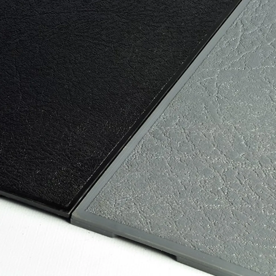 Leather PVC Floor Tile Black or Dark Gray 6 tiles 5 mm x 20x20 Inches