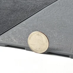 Leather PVC Floor Tile Black or Dark Gray 6 tiles 5 mm x 20x20 Inches