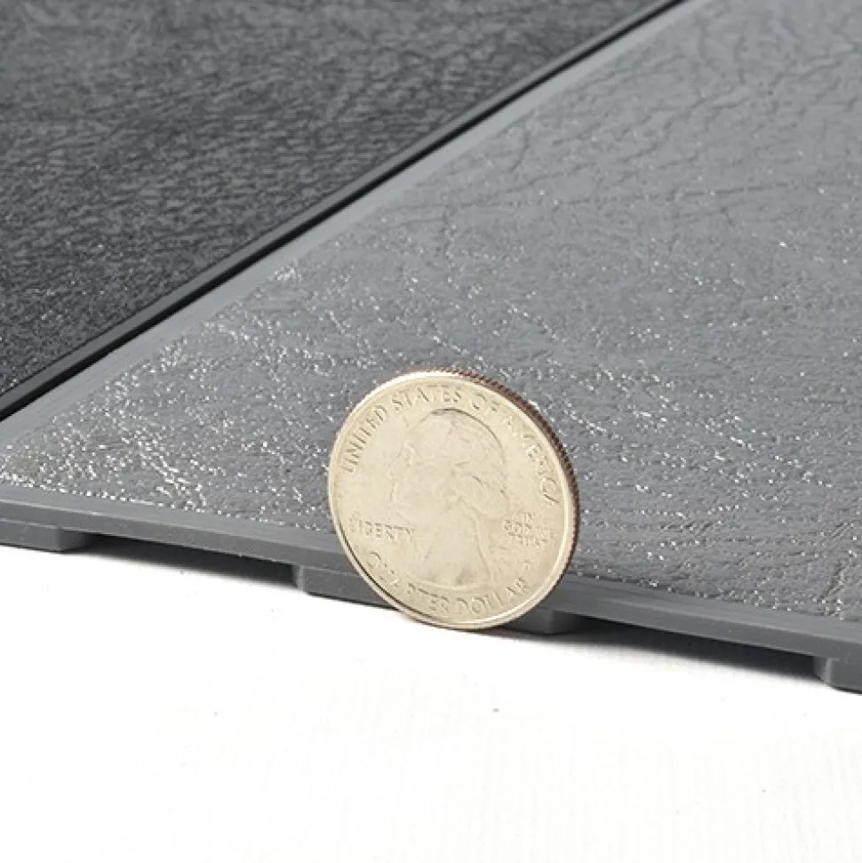 Leather PVC Floor Tile Black or Dark Gray 6 tiles 5 mm x 20x20 Inches