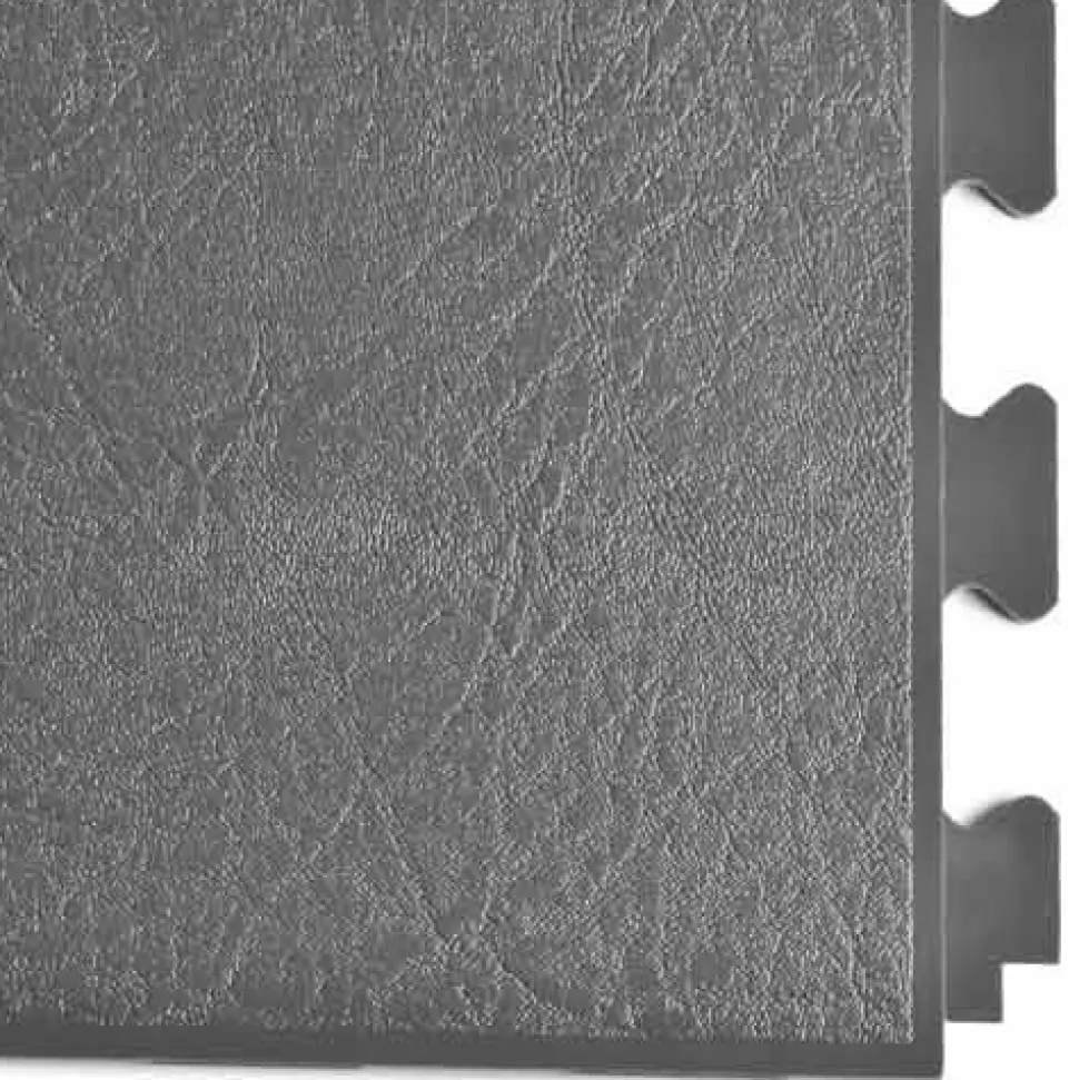 Leather PVC Floor Tile Black or Dark Gray 6 tiles 5 mm x 20x20 Inches