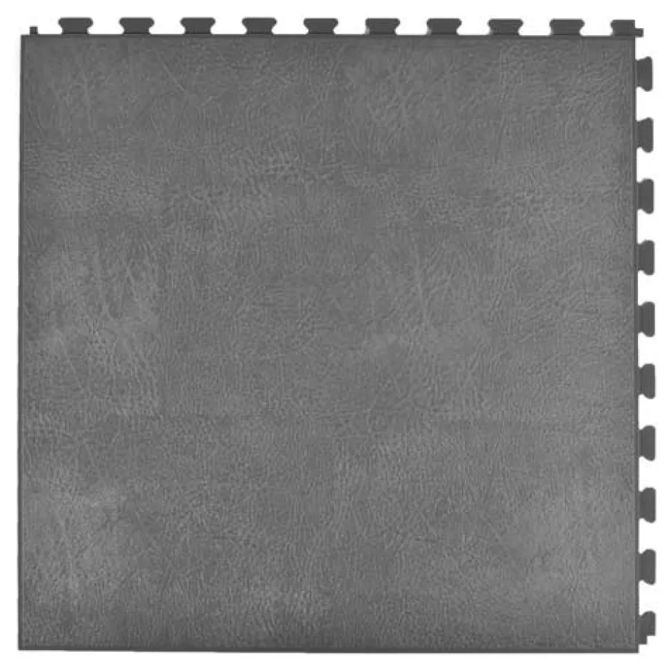 Leather PVC Floor Tile Black or Dark Gray 6 tiles 5 mm x 20x20 Inches
