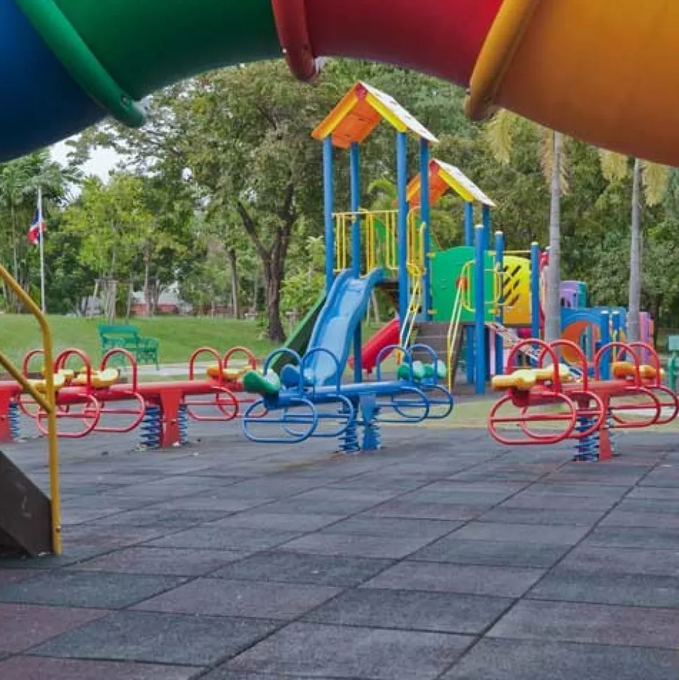 Max Playground Rubber Tile Colors 2.5 Inch x 2x2 Ft. with Quad Blok