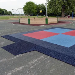Max Playground Rubber Tile Daybright Colors 2.5 inch x 2x2 Ft. with Quad Blok